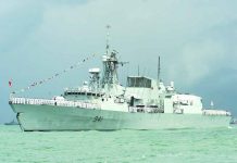 Canada sails warship in ‘sensitive’ Taiwan Strait HMCS Ottawa, a frigate from the Royal Canadian Navy, sailed through the Taiwan Strait on Sept. 9 to 10, 2019. AFP