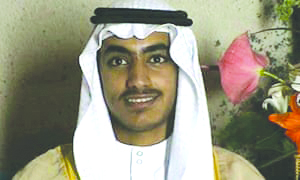 Hamza bin Laden, the son of al-Qaida leader Osama bin Laden, is shown at his wedding in a video image released by the CIA in November 2017. HANDOUT VIA REUTERS