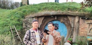 DANNY FAJARDO (right) on vacation with columnist Herbert Vego at Hobbiton Village, New Zealand.