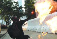 Petrol bombs and water cannon amid HK clashes Some protesters threw petrol bombs as violence broke out near government offices in Hong Kong on Sept. 16, 2019. REUTERS