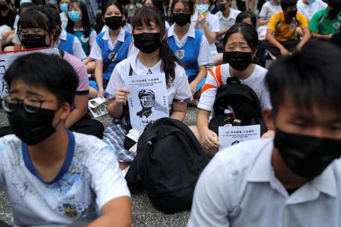 Students rally on the eve of China’s National Day at Chater Garden in Hong Kong, China on Sept. 30. REUTERS/SUSANA VERA