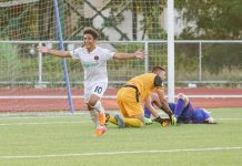 Stallion Laguna’s Jan Jesus Melliza celebrates after scoring a goal. DUGOUT.PH PHOTOStallion Laguna’s Jan Jesus Melliza celebrates after scoring a goal. DUGOUT.PH PHOTO