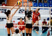 Motolite escapes Army in Premier volley league Myla Pablo of Motolite Power Builders directs her shot against two PacificTown-Army Lady Troopers defenders. SPORTS VISION PHOTO