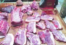 These pork products sold at the public Market of Sibalom town in Antique are still safe to eat. The Provincial Veterinarians Office assured that the province is still free of African swine fever. PNA