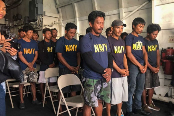 Recto Bank Fishermen Twenty-two Filipino fishermen were rescued after a Chinese fishing vessel allegedly sank their fishing boat at Recto Bank on June 9. ABS-CBN NEWS