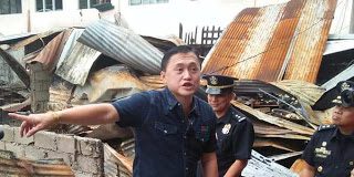 Sen. Christopher Lawrence “Bong” Go visits the victims of the Kalibo public market fire on Thursday. RANDY NACUSPAG