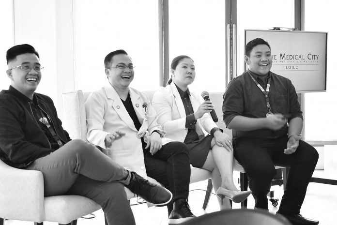 The Medical City TMC Iloilo chief marketing officer Prince Celo, TMC Iloilo chief executive officer Dr. Felix Ray Villa, TMC Iloilo Ambulatory Care Center head Christian Jess Dadivas and TMC Iloilo chief medical officer Dr. Debbie Noblexada-Uy answer queries from the media and doctors about CheckApp.