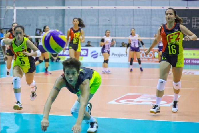 Victorinara Galang F2 Logistics Cargo Movers’ Victorinara Galang tries her best to save the ball. PSL PHOTO