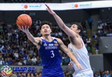 Ateneo repulses DLSU, goes 10-0 in UAAP caging Ateneo de Manila University Blue Eagles’ Adrian Wong goes for a layup as De La Salle University Green Archers’ Brandon Bates attempts for a block. UAAP PHOTO