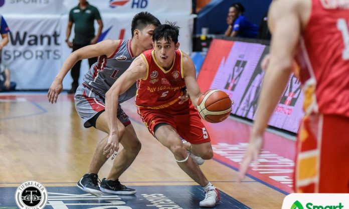 San Sebastian College Stags’ Allyn Bulanadi topscored with 28 points in the San Sebastian College Stags’ win over the Lyceum Pirates in the NCAA Season 95 men’s basketball. TIEBREAKER TIMES PHOTO