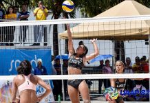 University of Santo Tomas Golden Tigresses’ Babylove Barbon scores against the De La Salle University Lady Spikers. UAAP PHOTO