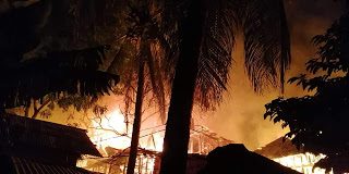 Properties worth around P300,000 went up in smoke as fire gutted several houses in Barangay Balabag, Boracay Island, Malay, Aklan on Oct. 10. PHOTO BAG-BFRAV/AKEAN FORUM