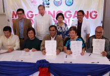 Cainta embraces Mag-Pinggang Pinoy Tayo! program Contract signing participants (seated, from right) Cainta mayor Johnielle Kieth Nieto, Former DOH undersecretary and Mag -Pinggang-Pinoy® Tayo! 2019 Technical Working Group chairman Dr. Ethelyn Nieto, DOH CALABARZON division chief Dr. Noel Pasion, FNRI science research specialist Jovina Sandoval, and APC Group president Tsutomu Nara. Also present are Technical Working Group Committee members (standing, from right) Cainta Municipal Health Officer Dr. Edgardo Gonzaga, Nutritionist-Dietitian Fely Velandria, Ajinomoto director Andrew Ong and Health Marketing specialist Joevin Eusebio.