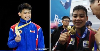 Newly-crowned gymnastics world champion Carlos Edriel Yulo and boxing world champion Nesthy Petecio