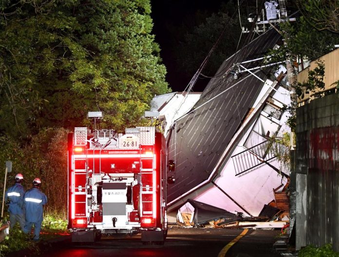 Death toll climbs to 10 as typhoon hits Japan A house was destroyed due to a landslide in Chiba, east of Tokyo, Japan on Oct. 25. MANDATORY CREDIT KYODO/VIA REUTERS