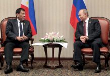 Rodrigo Duterte and Vladimir Putin. AFP