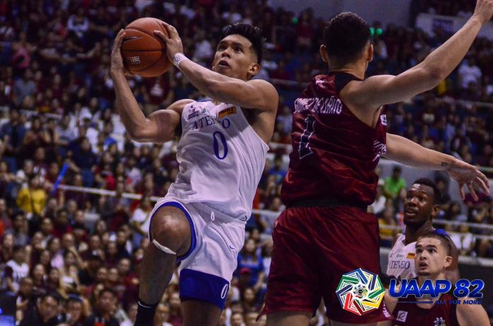 Ferdinand “Thirdy” Ravena III Ilonggo Ferdinand “Thirdy” Ravena III of Ateneo Blue Eagles goes for an inside basket. UAAP PHOTO