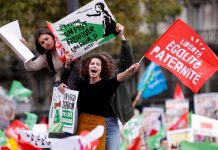 Thousands peacefully protest ‘French IVF law’ Protesters march against a reform bill that will widen access to medically-assisted procreation to lesbian couples and single women, in Paris, France on Oct. 6. REUTERS/CHRISTIAN HARTMANN