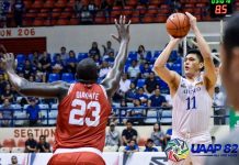 Ateneo routs UE, improves to 12-0 in UAAP basketball Ateneo Blue Eagles’ George Isaac Go score against University of the East Red Warriors’ Alex Diakhite. UAAP PHOTO