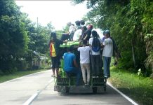 ‘NO HITCHING, OVERLOADING’ Violators face stiff fine, warns LTO-6 RISKY RIDE. The law is crystal clear: No person shall hang on to, or ride on, the outside or the rear end of any vehicle, and no person on a bicycle, roller skate or other similar device, shall hold fast to or hitch on to any moving vehicle. Also, no driver shall knowingly permit anyone to hitch on to or ride the outside or rear end of his vehicle. Violators face a still fine of at least P6,000, according to the Land Transportation Office. Photo shows an overloaded New Lucena, Iloilo public utility jeepney in Barangay Cabilauan, New Lucena, Iloilo. IAN PAUL CORDERO