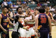 PBA Govs’ Cup: Garcia winner propels Phoenix past Painters Phoenix Pulse Fuel Masters’ Jason Perkins is restrained by teammates from confronting Rain or Shine Elasto Painters’ Beau Belga during their 2019 PBA Governors’ Cup game last night. PBA PHOTO