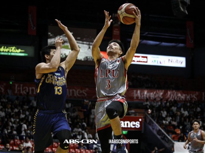 Lyceum of the Philippines Pirates’ Jaycee Marcelino goes for a layup. ABS-CBN SPORTS PHOTO