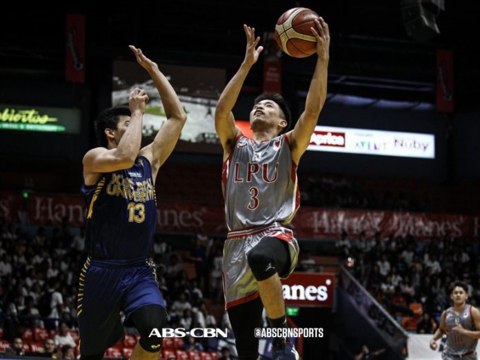 Jaycee Marcelino Lyceum of the Philippines Pirates’ Jaycee Marcelino goes for a layup. ABS-CBN SPORTS PHOTO