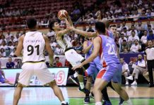 PBA D-League Finals: Basilan-St. Clare forces do-or-die BRT Sumisip Basilan-St. Clare Saints’ Joshua Fontillas drives for an inside basket against the defense of Negrense Mark Yee of Marinerong Pilipino Skippers. PBA PHOTO