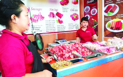 Meat Various processed meat products are on display during the opening of the National Meat Inspection Service (NMIS) Meat Safety Consciousness Week. It also launches the “Pinoy Pork is Safe to Eat” Awareness Campaign held at NMIS central office in Quezon City on Monday. PNA