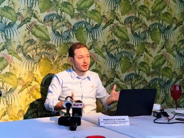 PECO Panay Electric Co. Public Engagement and Government Affairs head Marcelo Cacho briefs reporters on Wednesday, Oct. 23 on the company’s capital expenditures and investment in electricity distribution innovations. GMA NEWS
