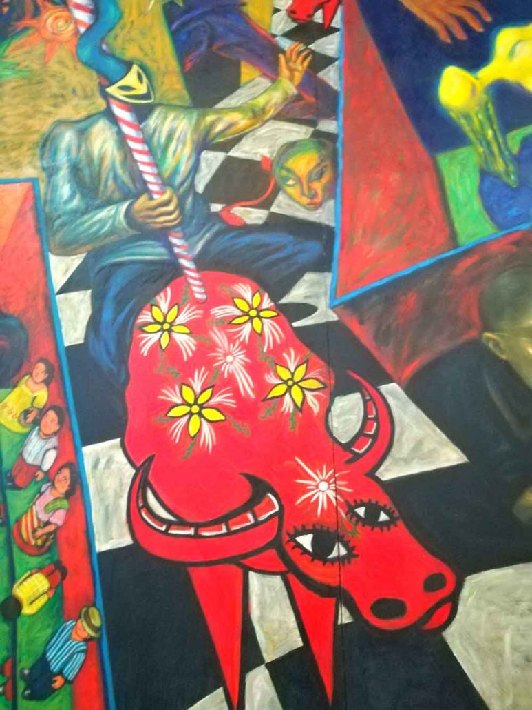 Detail from the mammoth “Karnabal”  by artist collective Salingpusa