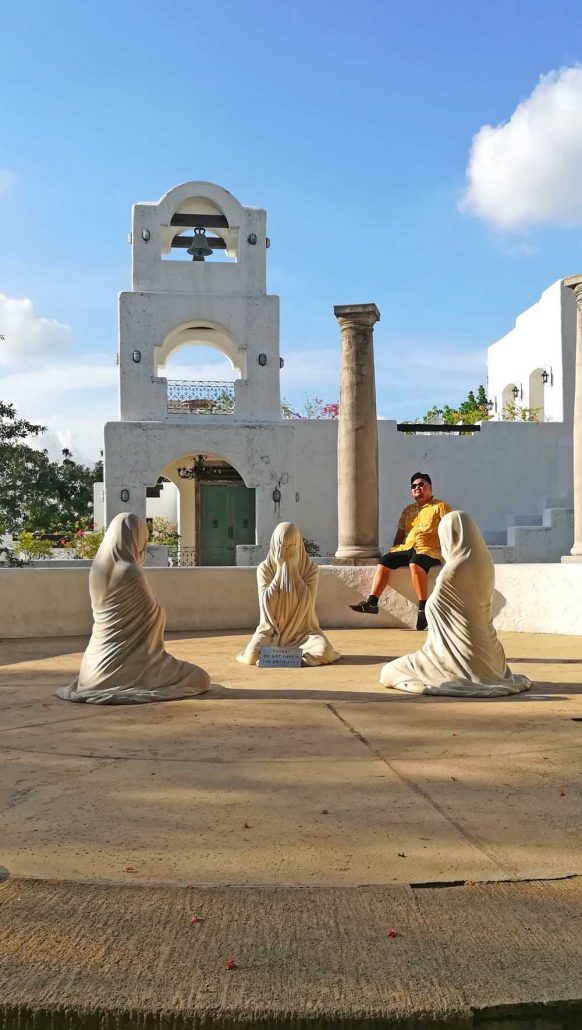 Pintô Art Museum’s amphitheater with the bell tower in the background.