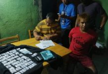 P1.6-M ‘shabu’ seized Drug suspect Rene Tobongbanua (seated on the right) was arrested in an entrapment operation in Barangay Mansilingan, Bacolod City on Oct. 16. BACOLOD CITY POLICE OFFICE STATION