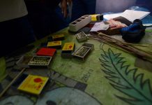 22 ‘spider derby’ bettors arrested Police seized these boxes containing spiders, bet money and sticks from 22 persons engaging in a “spider derby” in Barangay Guzman-Jesena, Mandurriao district. IAN PAUL CORDERO