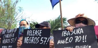 Activists in Iloilo City demand the release of 57 colleagues in Bacolod City arrested in a raid on the eve of All Saints’ Day. Do policemen plan to arrest activists in Iloilo City, too? IAN PAUL CORDERO/PN