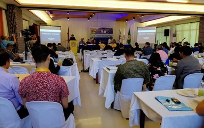 Antique Gov. Rhodora Cadiao speaks before a full-council meeting of the Regional Development Council Western Visayas at a hotel in San Jose, Antique on Nov 22. PNA/ANNABEL CONSUELO J. PETINGLAY