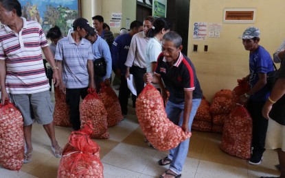 Antique farmers receive free garlic seeds, fertilizers Fifteen farmers, who attended training on garlic propagation last October, receive free garlic seeds as planting material in San Jose, Antique on Nov. 19. PIO ANTIQUE