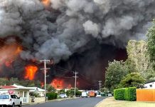 Australia declares state of emergency amid fire Smoke billows from an out-of-control bushfire in a nearby residential area in Harrington, Australia. Recently, two of the country’s states have declared a state of emergency due to three days of dangerous weather conditions. KELLY-ANN OOSTERBEEK/AFP VIA GETTY IMAGES