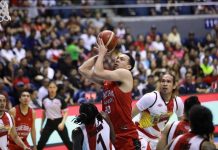 Ginebra, Meralco move to PBAGovs’ Cup semis Barangay Ginebra San Miguel Kings’ Gregory Slaughter goes for an inside attempt. PBA PHOTO