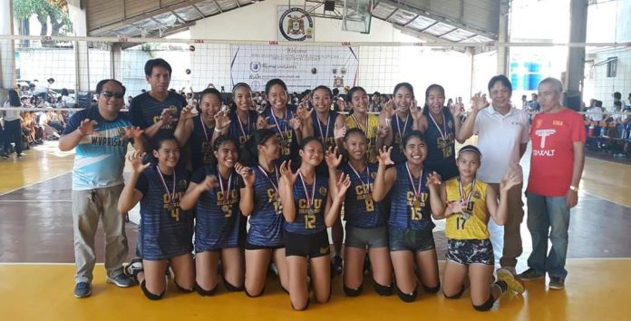 Central Philippine University Golden Lions secondary girls volleyball team. PHOTO COURTESY OF EDWIN CARO LARU-AN