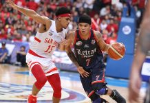 Letran snatches NCAA crown from San Beda Colegio de San Juan de Letran Knights’ Jerrick Balanza attacks San Beda University Red Lions’ James Canlas. ABS-CBN SPORTS PHOTO