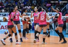 Creamline Cool Smashers celebrate their successful title retention bid in the Premier Volleyball League Season 3 Open Conference. ABS-CBN SPORTS PHOTO