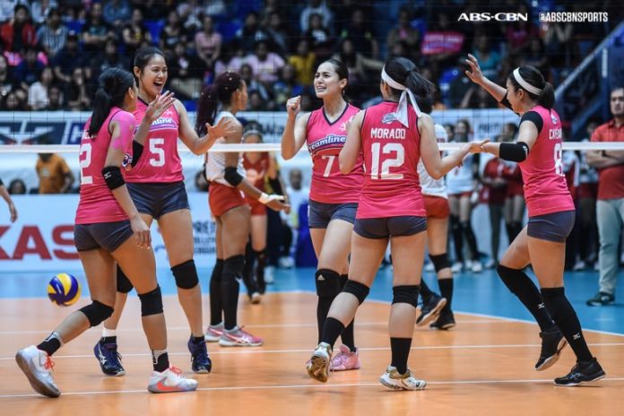 Creamline Cool Smashers Creamline Cool Smashers celebrate their successful title retention bid in the Premier Volleyball League Season 3 Open Conference. ABS-CBN SPORTS PHOTO