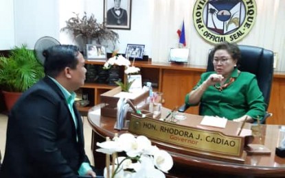 Dr. Pablo Crespo Jr. University of Antique president Dr. Pablo Crespo Jr. (left) and Gov. Rhodora Cadiao discuss plans for the university following the release of assistance for the school on Nov. 18. PNA/Annabel Consuelo Petinglay