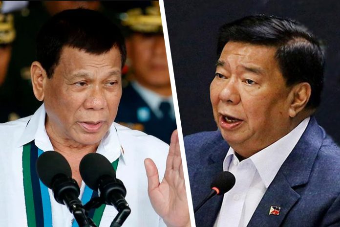 President Rodrigo Duterte and opposition senator Franklin Drilon