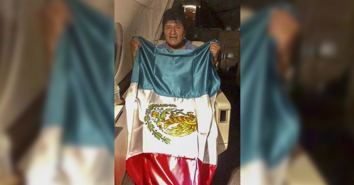 Former president Evo Morales left Bolivia in a Mexican Air Force plane on Monday. AFP/MEXICO FOREIGN MINISTRY