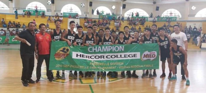 Hercor College Junior Jaguars As the Visayas champion of the 34th SBP Passerelle Twin Tournament, Hercor College Junior Jaguars will see action in the national finals on Nov. 23 and 24 in Roxas City, Capiz. PHOTO COURTESY OF JEFFREY ABOOL