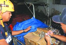 ‘Illegal’ butane canisters seized Authorities inspect these illegally refilled butane canisters seized from four persons at a checkpoint in Guimbal, Iloilo on Nov. 11. GUIMBAL FIRE STATION