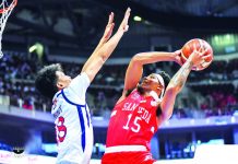 NCAA SEASON 95: San Beda beats Letran, forces do-or-die match San Beda University Red Lions' James Canlas goes for a tough inside hit. TIEBREAKER TIMES PHOTO