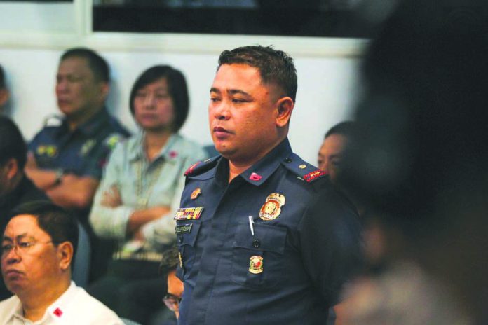 Joven de Guzman Police Lieutenant Joven de Guzman during the senate probe on the Good Conduct Time Allowance on October 1, 2019. ABS-CBN NEWS